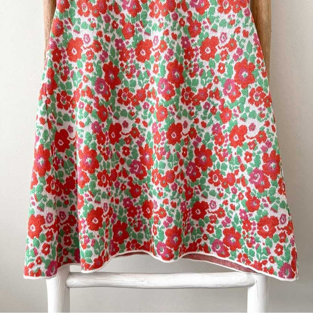 [zara] knit floral halter mini dress retro vintag… - image 2