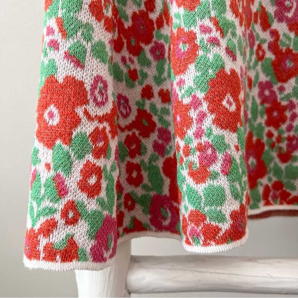 [zara] knit floral halter mini dress retro vintag… - image 4