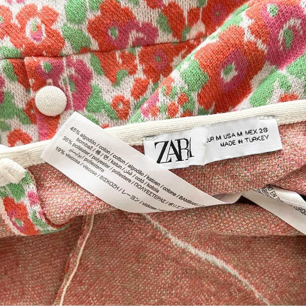 [zara] knit floral halter mini dress retro vintag… - image 8