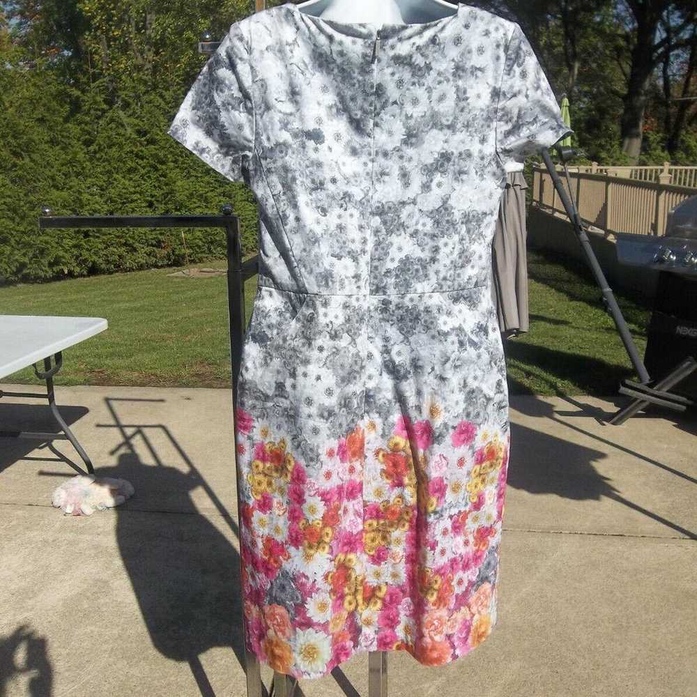 NWOT TALBOTS FAB GRAY,PINK ORANGE FLORAL PRINT DR… - image 2