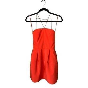 TOPSHOP Orange Red Strappy A-line Mini Dress