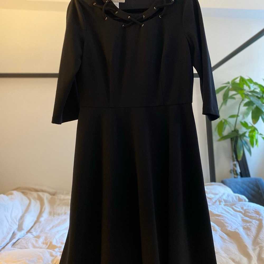 Donna Morgan fit & flare black dress, Size 10 - image 2