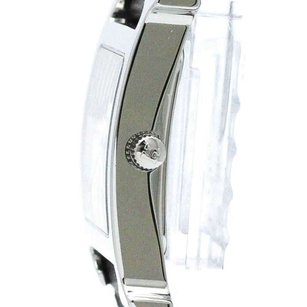 Hermes Polished HERMES H Watch Steel Leather Quar… - image 4
