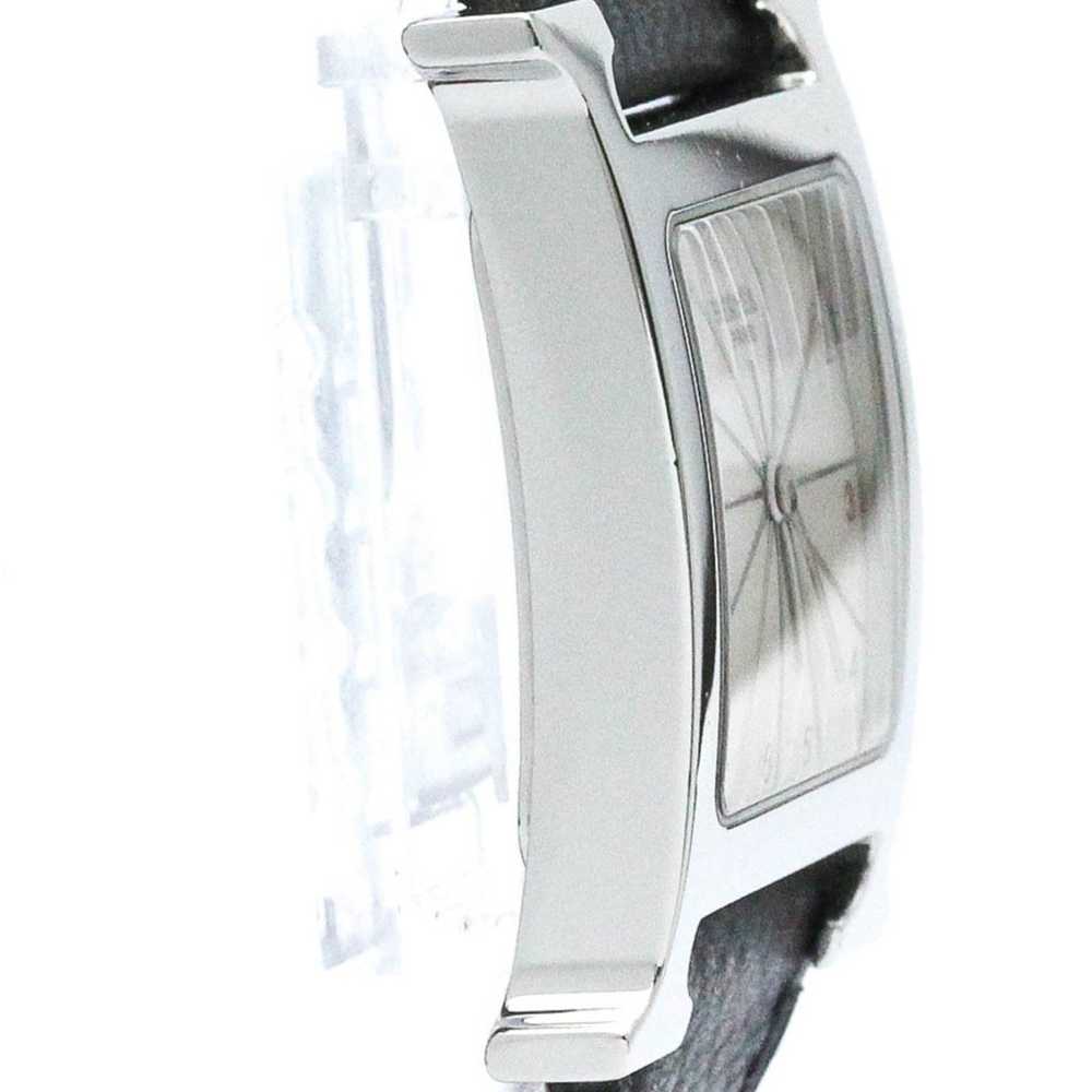 Hermes Polished HERMES H Watch Steel Leather Quar… - image 8