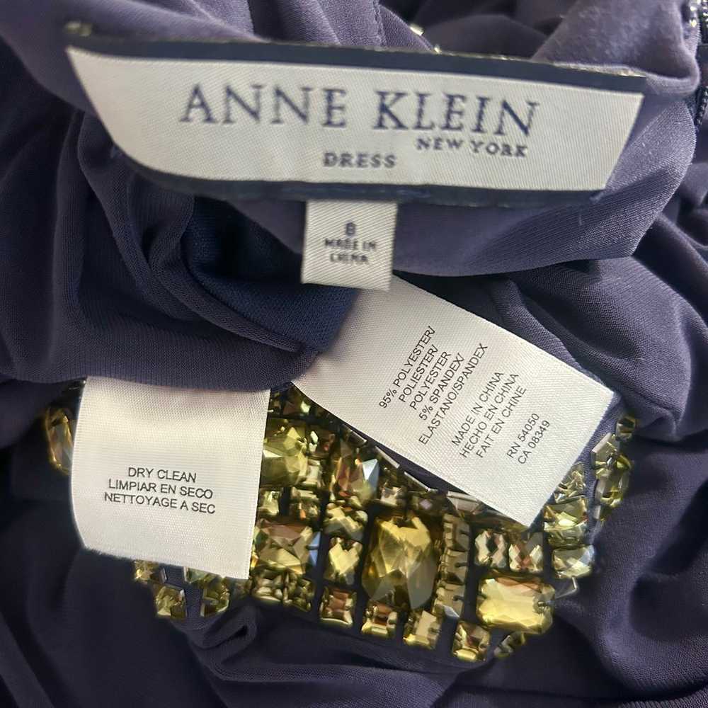 ANNE KLEIN Rhinestone Party DRESS 8 Gray Stretch … - image 12