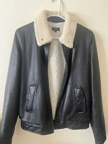 A.P.C. Sherpa Lined Leather Bomber