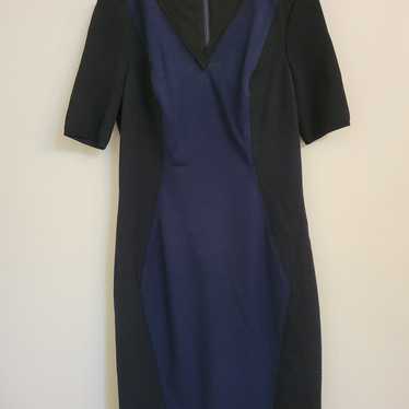 Elie Tahari Colorblock Dress Sz 4 Navy and Black
