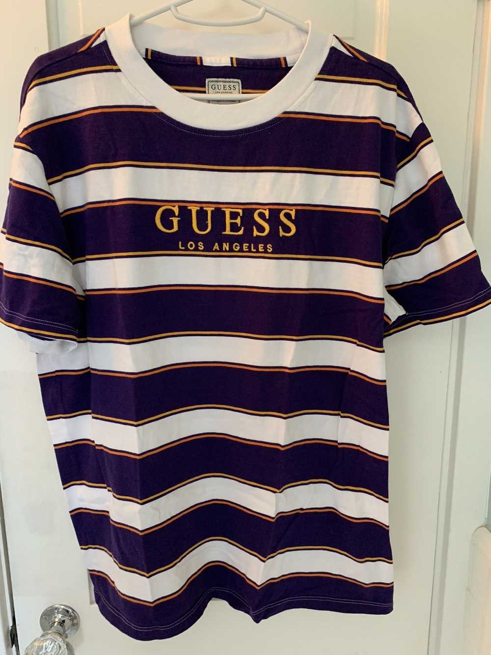 Guess GUESS men’s striped T-shirt with embroidere… - image 1