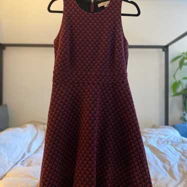Loft burgundy red fit & flare dress, Size 4