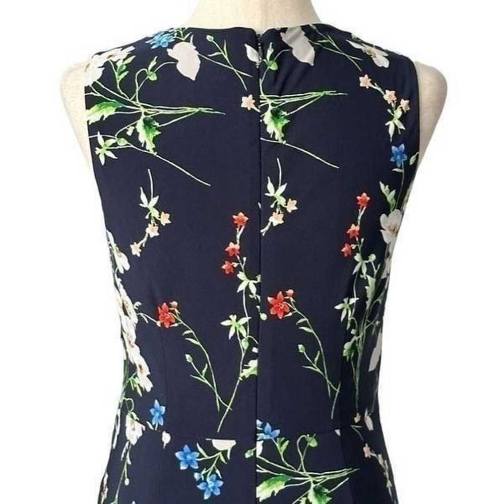 Eliza J Navy Blue  Floral Ruched Midi Dress | Siz… - image 8