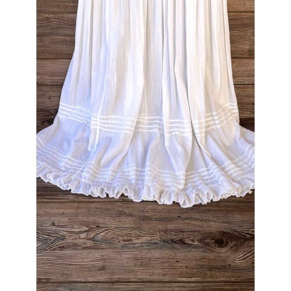 MUSE Long White Tank Dress Ornate Embroidered SZ … - image 3