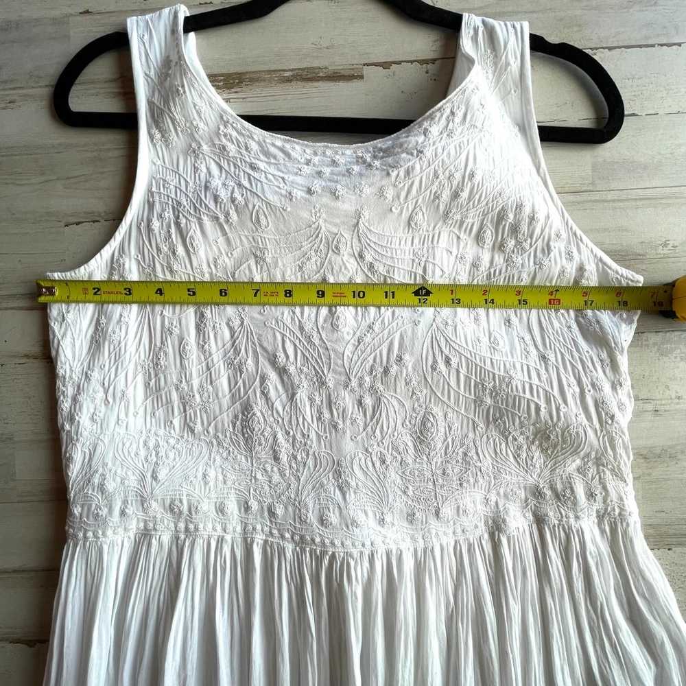 MUSE Long White Tank Dress Ornate Embroidered SZ … - image 8