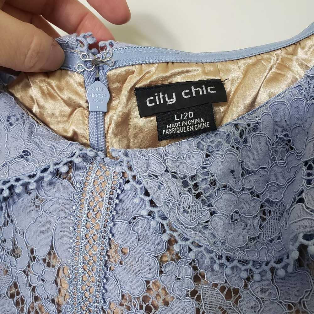 CITY CHIC Lace Dress Powder Blue SZ 20 - image 4