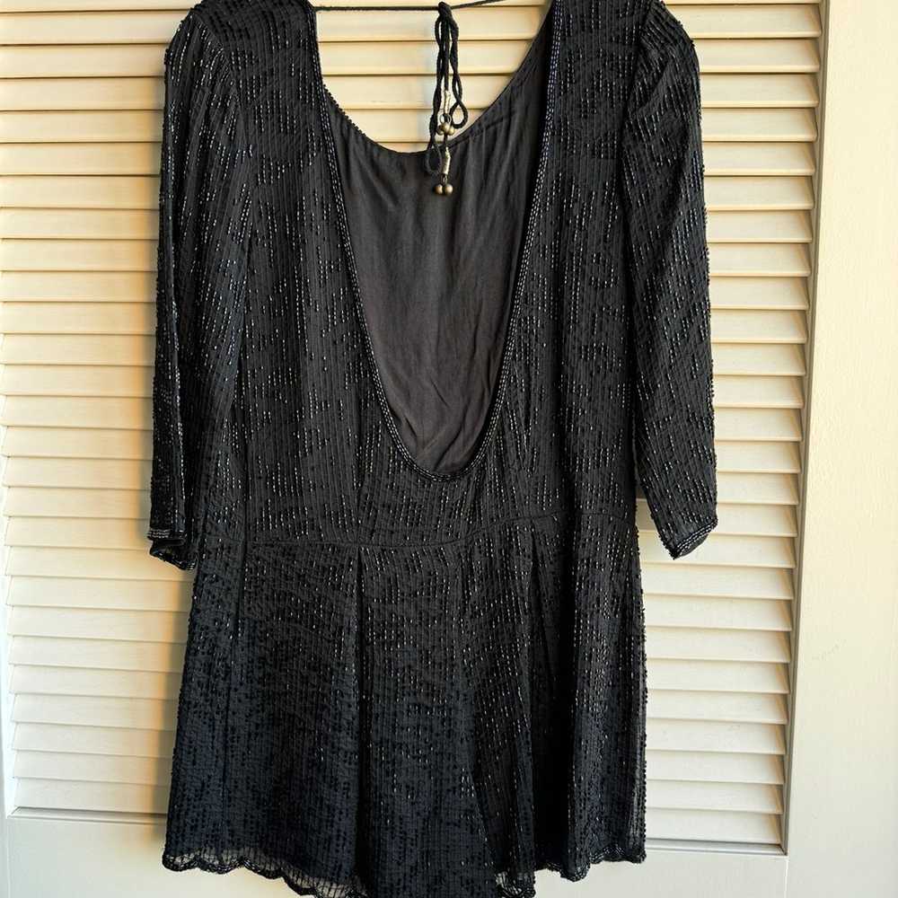 Free People black beaded romper size 4 - image 5