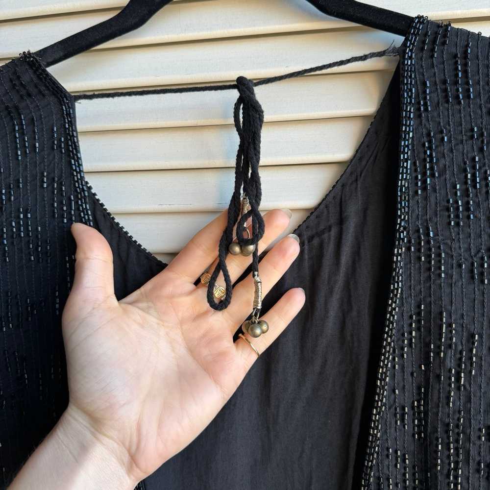 Free People black beaded romper size 4 - image 6