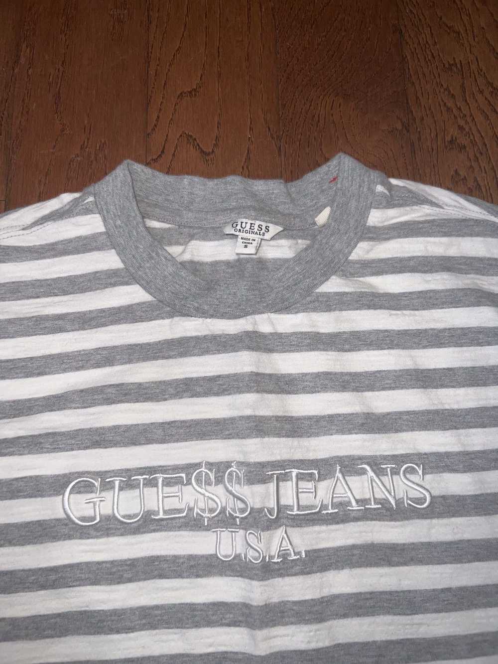 Asap Rocky × Guess GUESS Striped White & Grey T-S… - image 3