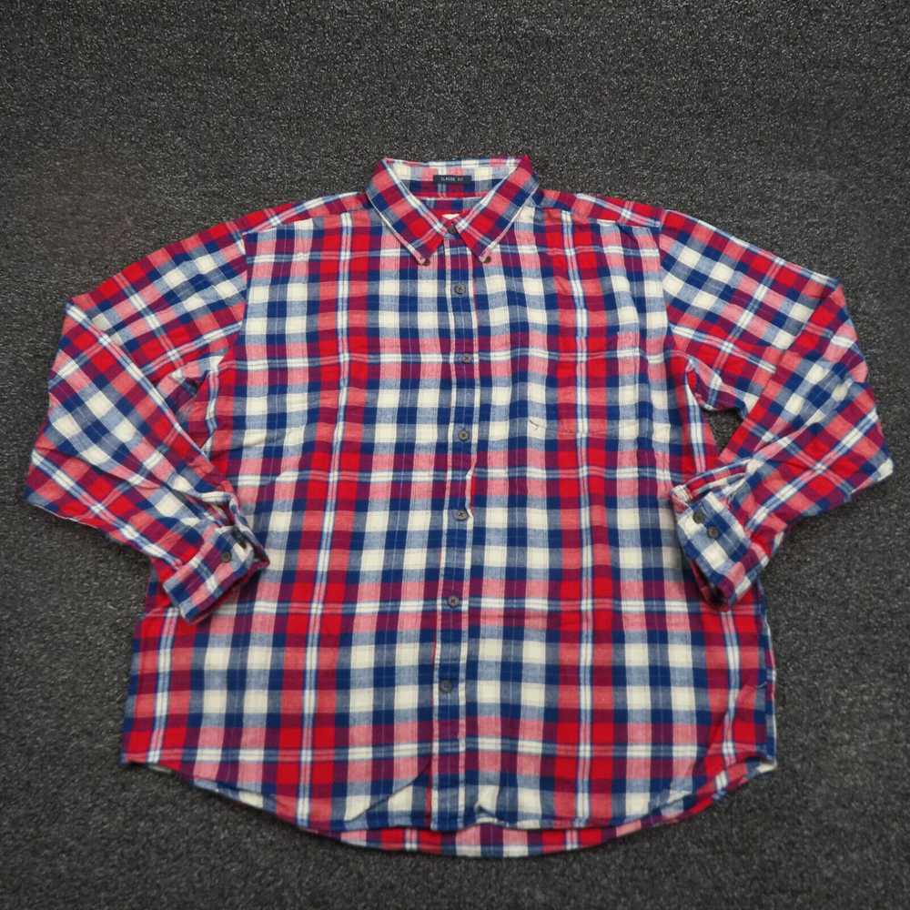Vintage St Johns Bay Shirt Adult XL Red & Blue Pl… - image 1