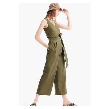 J.Crew Wrap Tie Jumpsuit 10 Green