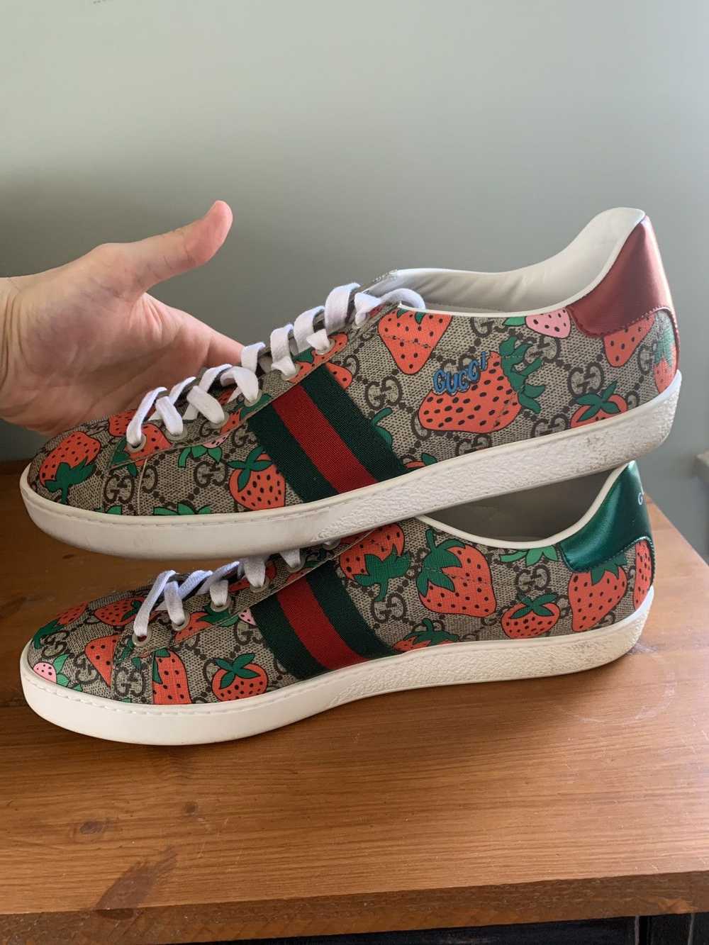 Gucci Gucci Ace GG Supreme Strawberry Shoes - image 3