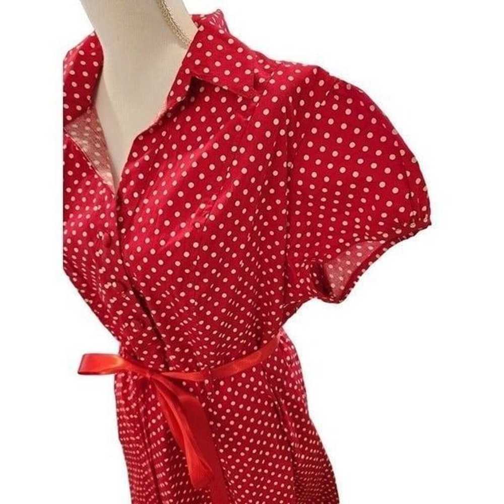 Tropical Wear Red Polka Dot Casual Short Sleeve D… - image 2