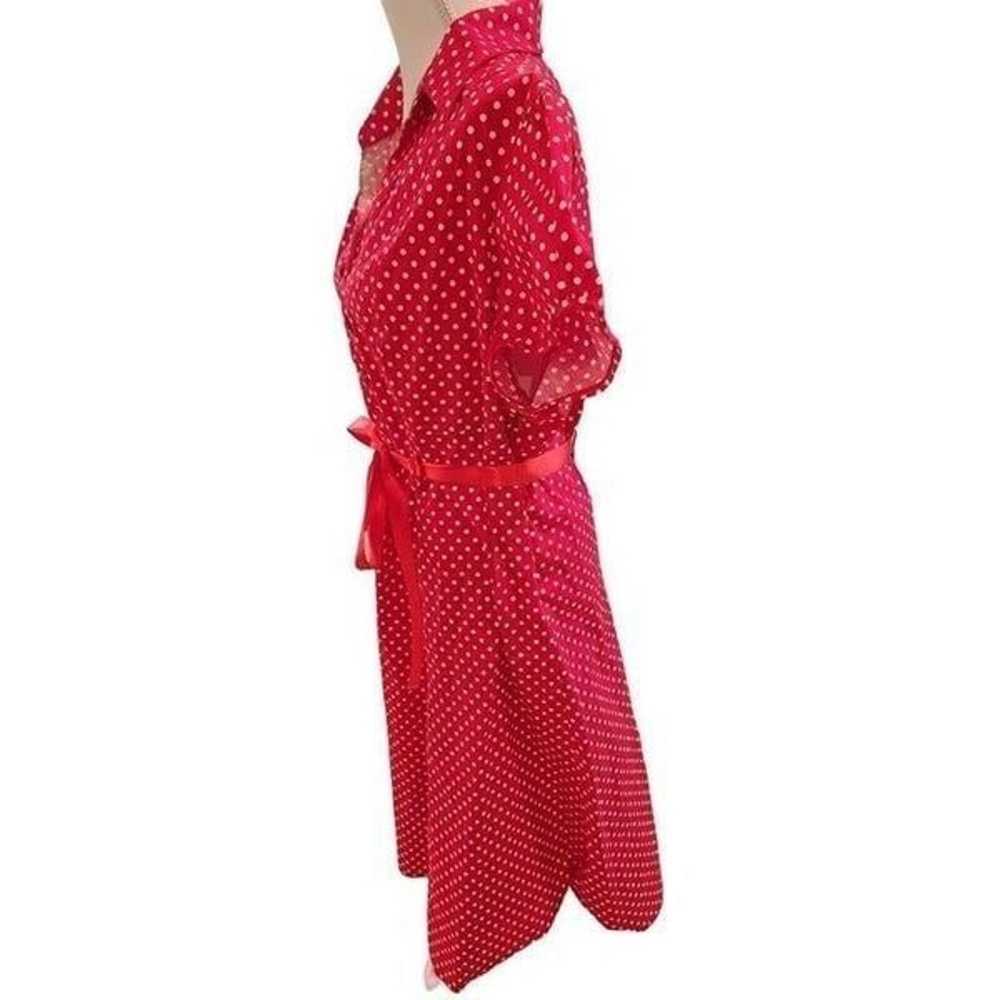 Tropical Wear Red Polka Dot Casual Short Sleeve D… - image 3