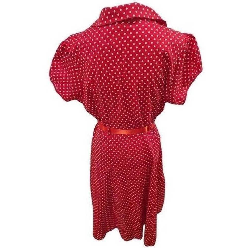 Tropical Wear Red Polka Dot Casual Short Sleeve D… - image 4