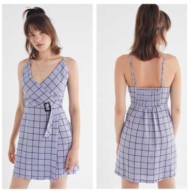 Urban Outfitters Amanda Linen Mini Dress XS Purpl… - image 1