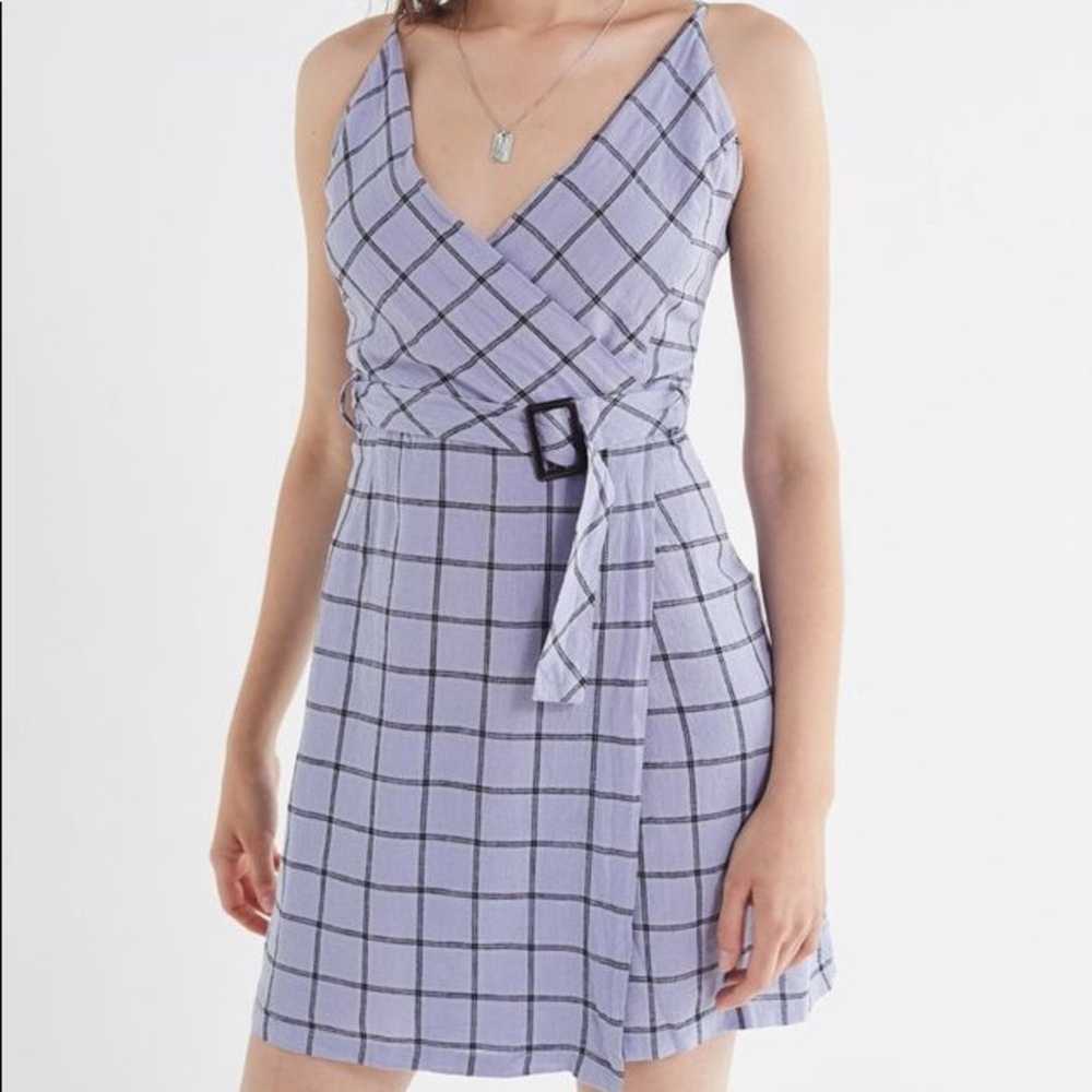 Urban Outfitters Amanda Linen Mini Dress XS Purpl… - image 2