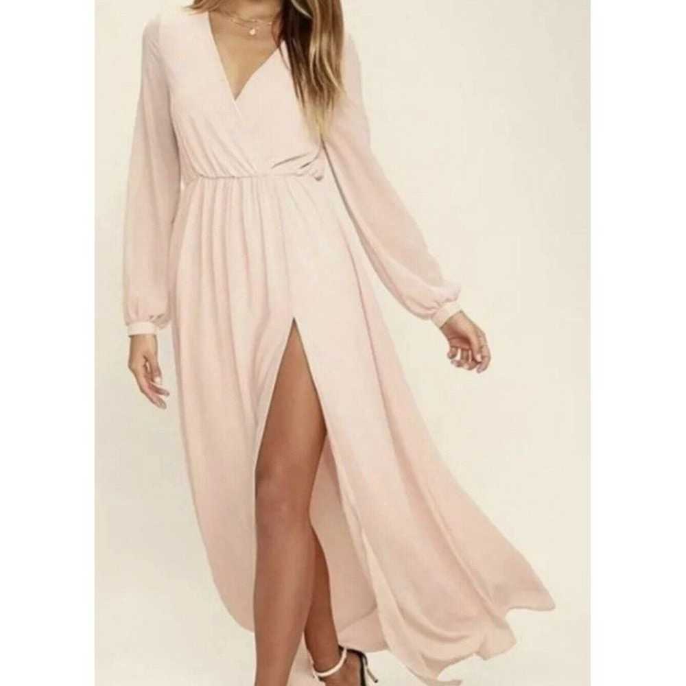 Lulus Dress Womens Small Maxi Gown Blush Pink Sli… - image 6