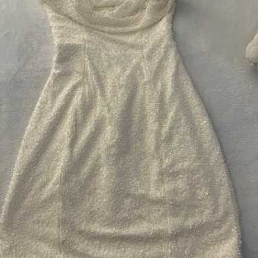 BASEL Embellished Strapless Cowl Neck Mini Dress i