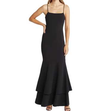 Lulus Tier and There Black Tiered Trumpet Hem Maxi