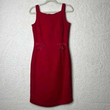 London Times Red Sleeveless Bow Dress SIZE 8