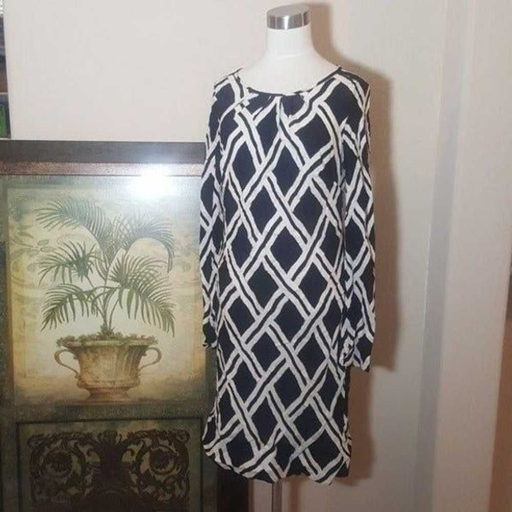 BANANA REPUBLIC Black & Cream Silk Dress - image 1