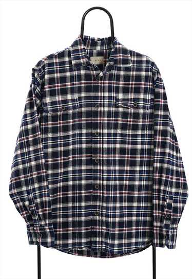 Vintage Navy Jachs Checked Flannel Shirt Mens