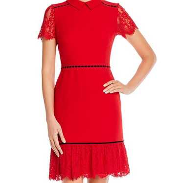 KARL LAGERFELD LITTLE RED LACE DRESS  SIZE 10 - image 1