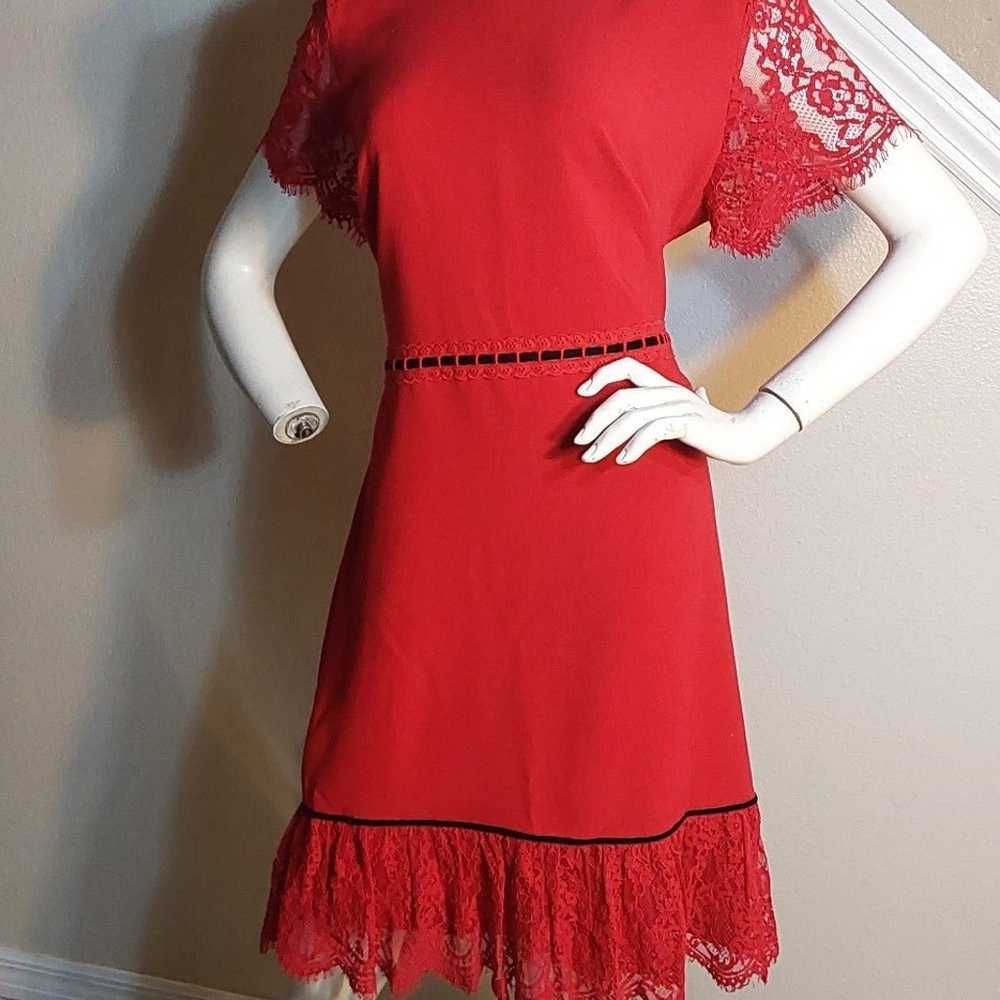 KARL LAGERFELD LITTLE RED LACE DRESS  SIZE 10 - image 3