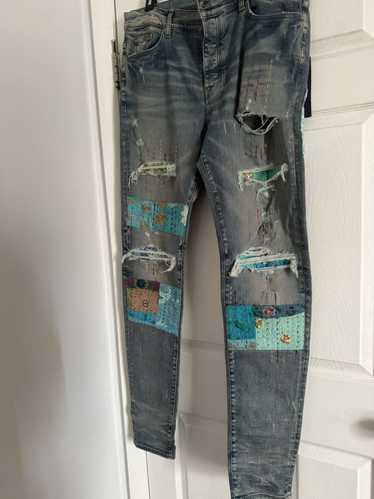 Amiri Amiri Vintage Quilt Patch Skinny Jeans
