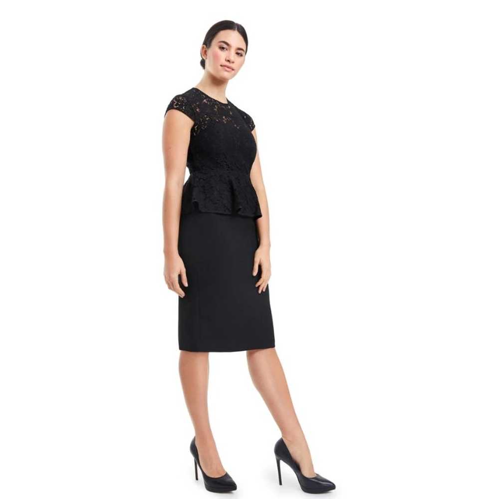 Gravitas Julia Lace Peplum Sheath Dress Black kne… - image 3