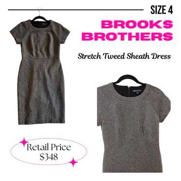 Brooks Brothers sz 4 stretch cap sleeve tweed shea