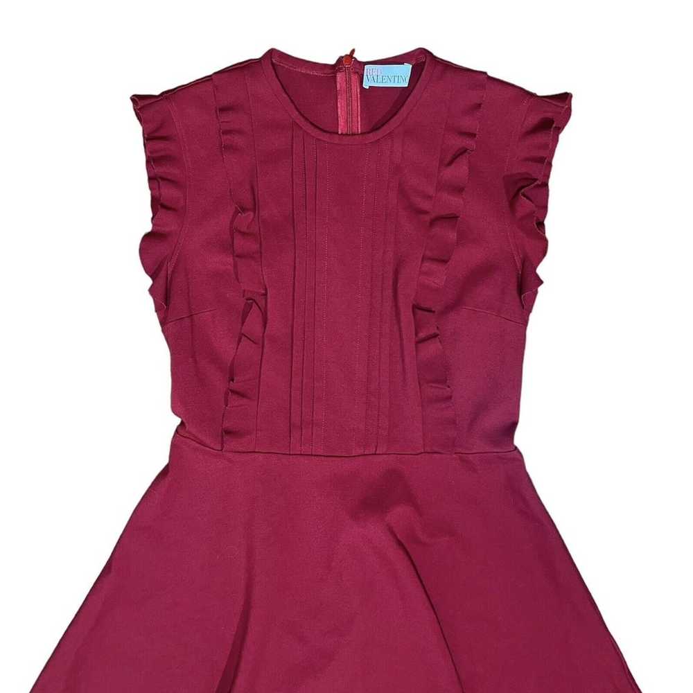 Red Valentino Valentines Mini Dress Fit Flare Ruf… - image 2