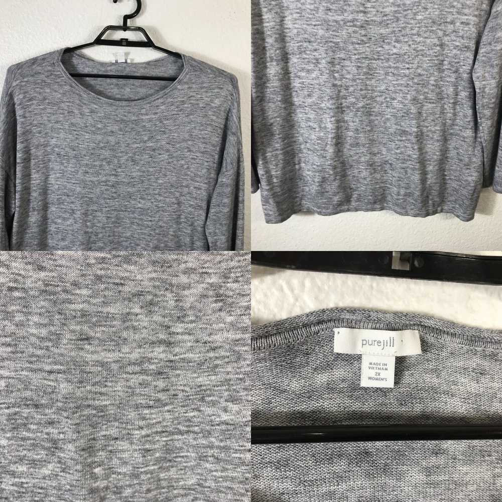 Vintage purejill J.Jill Sweater Plus Size 2X Gray… - image 4