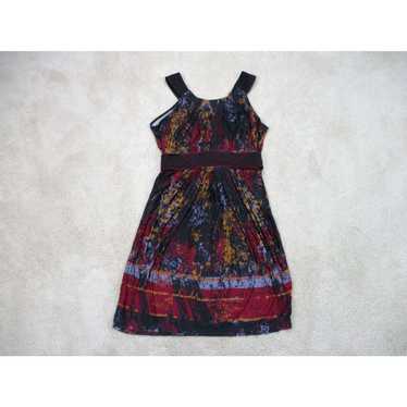 Vintage BCBG Maxazria Dress Women Medium Black Red