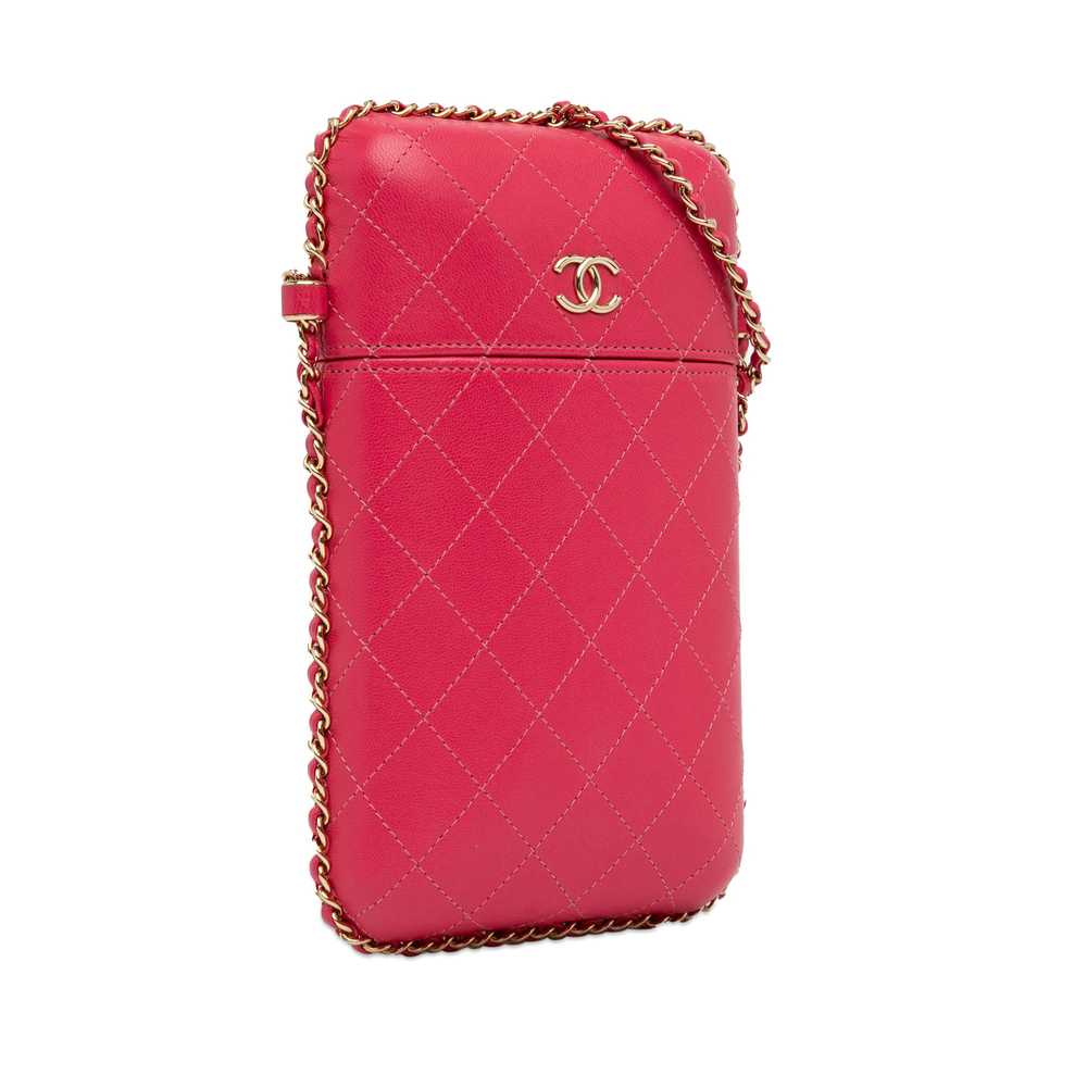 Pink Chanel CC Quilted Calfskin Chain Around Phon… - image 2