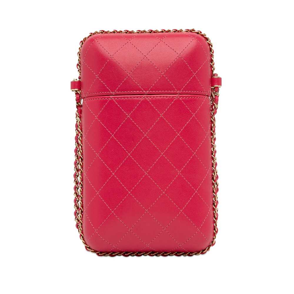 Pink Chanel CC Quilted Calfskin Chain Around Phon… - image 3