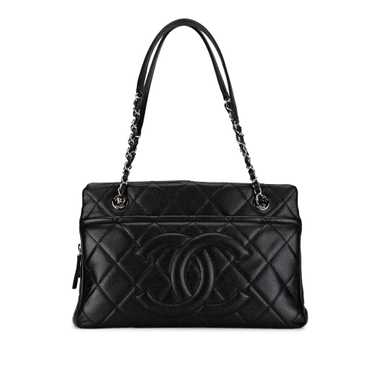 Black Chanel CC Quilted Caviar Soft Tote