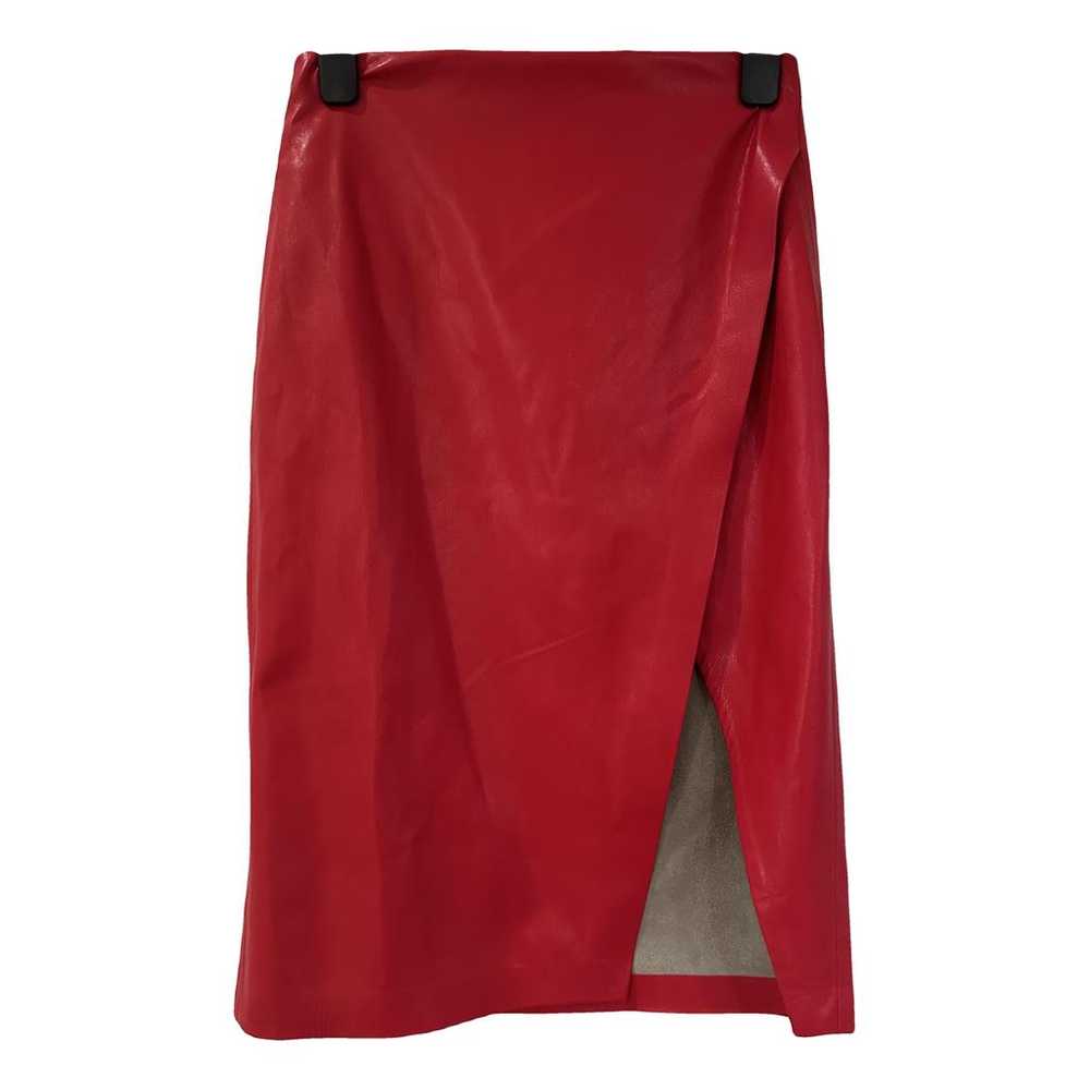 Alice & Olivia Vegan leather mid-length skirt - image 1