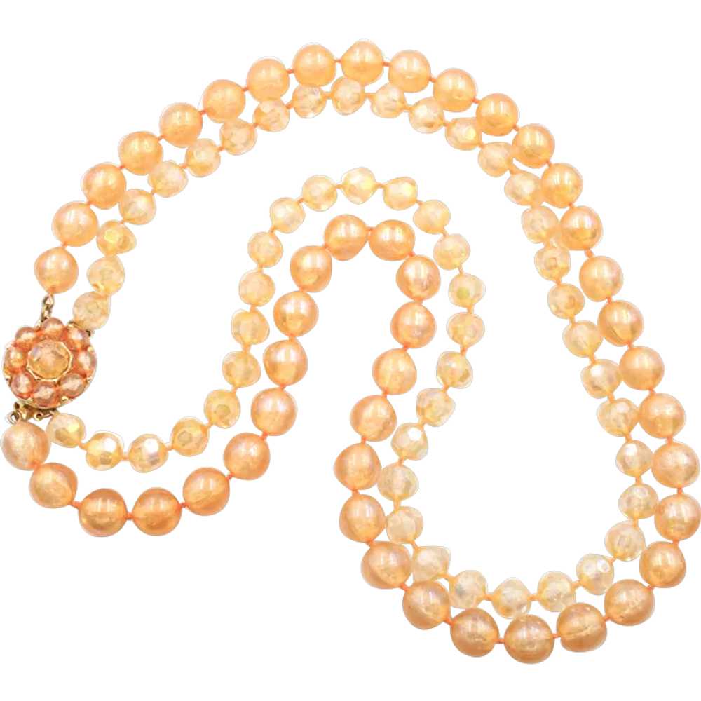 Necklace Double Strand Plastic Bead - image 1