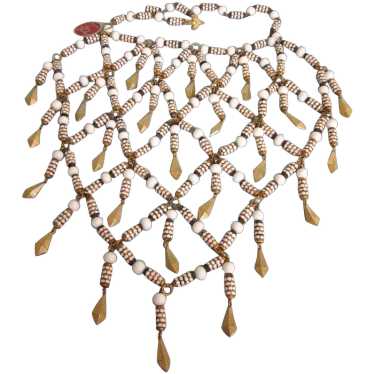 Lillian Barkow Huge Egyptian Revival Bib Necklace… - image 1