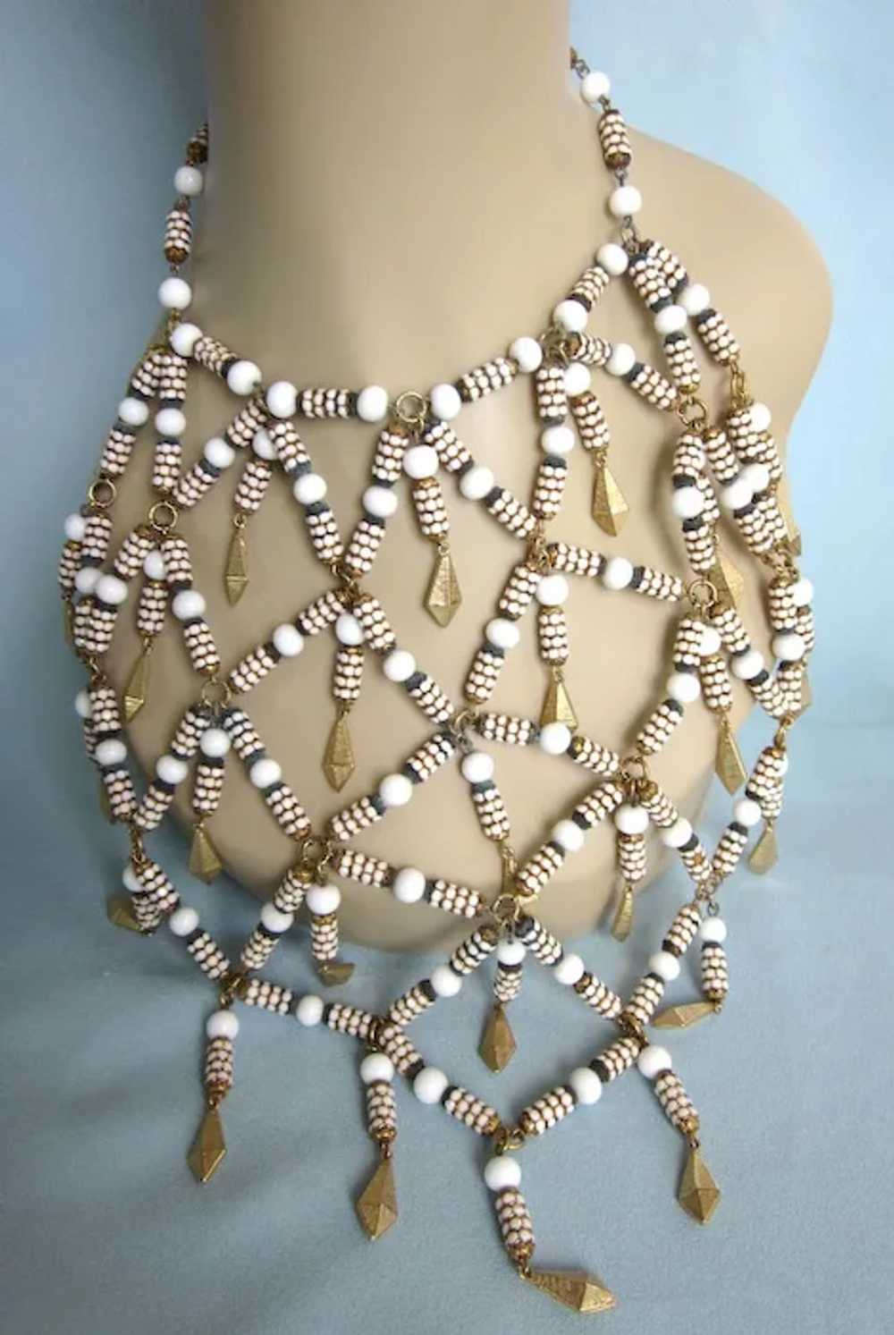 Lillian Barkow Huge Egyptian Revival Bib Necklace… - image 2