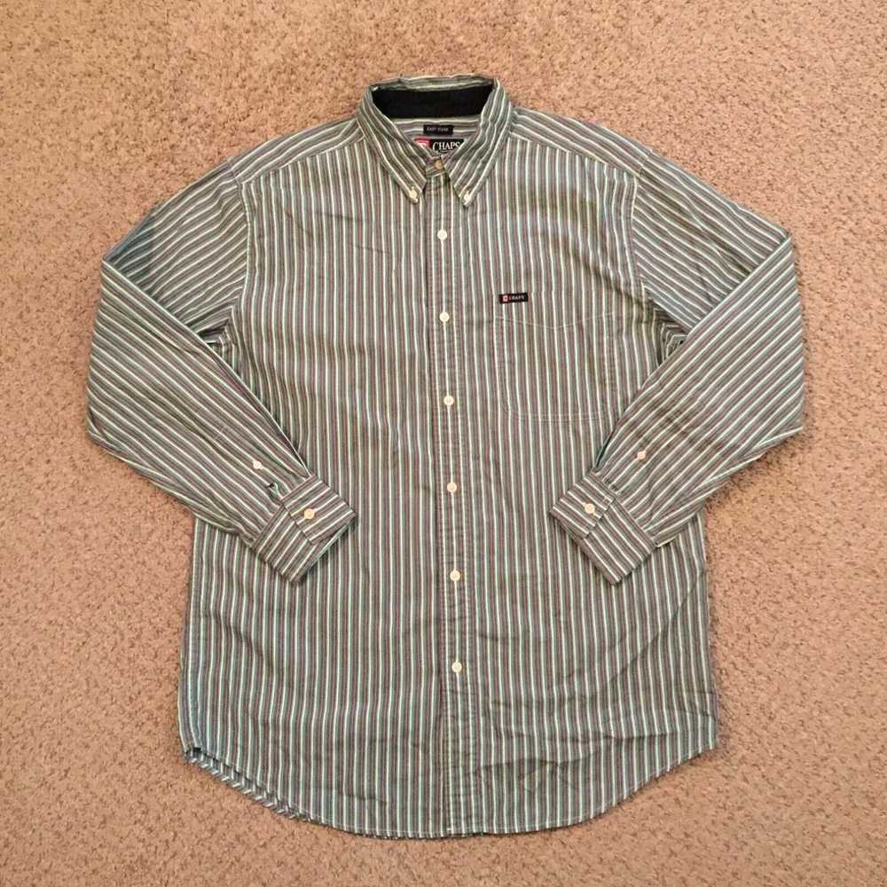 Chaps Chaps Button Up Shirt Mens Medium Green Pur… - image 1